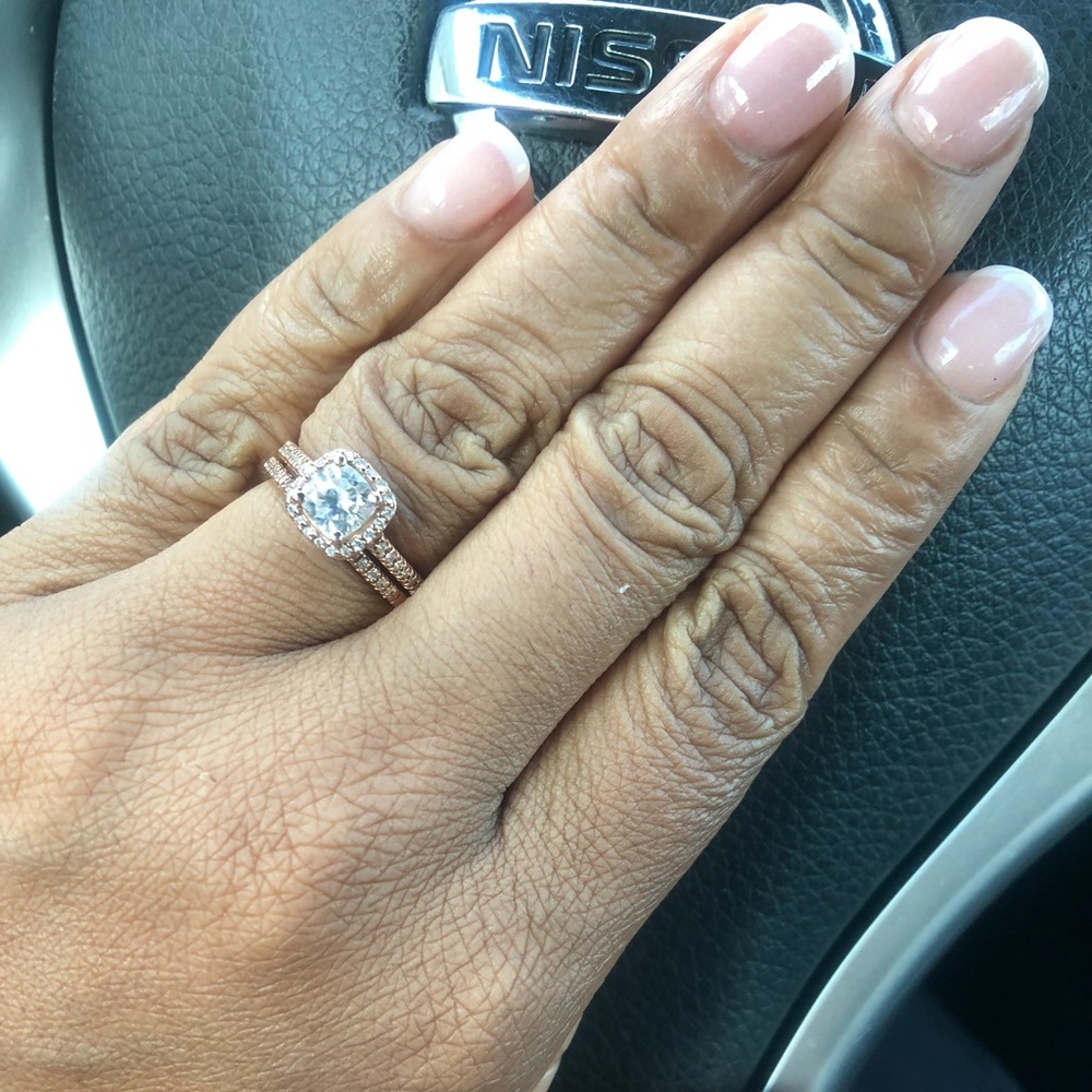 Charles&Colvard halo Moissanite ring
